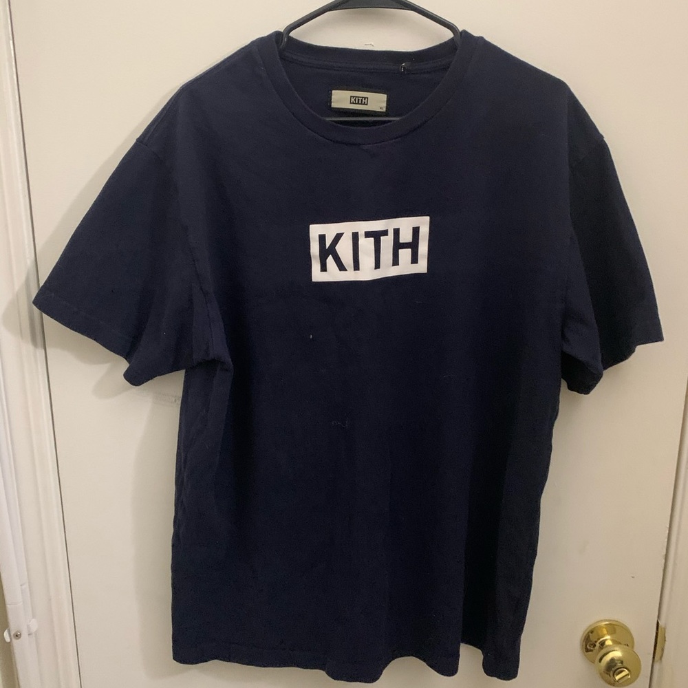 Kith box logo bogo XL dark blue authentic *worn*
